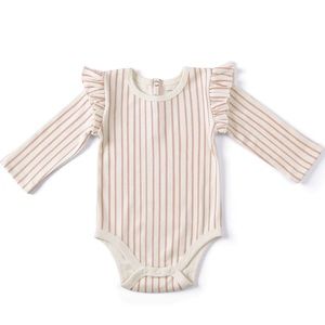 🆕 EUC Pehr baby organic long sleeve ruffle one piece bodysuit